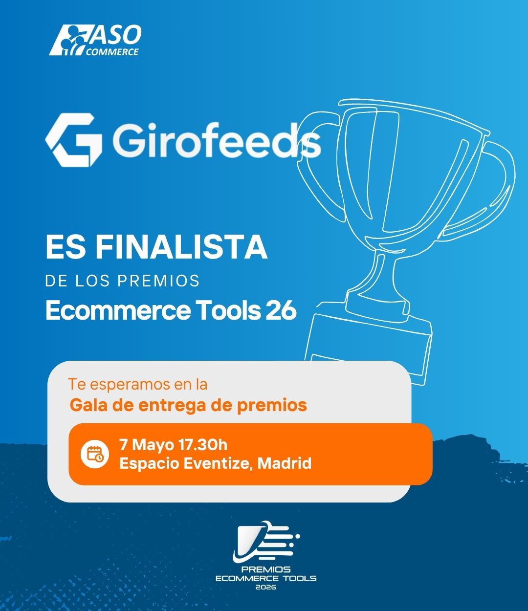 Equipo de Girofeeds en los Premios ASOCOMMERCE Ecommerce Tools 2026 en Madrid